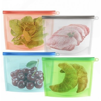 Reusable silicone food storage bag