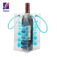 Custom reusable gel bottle pvc wine cooler bag single beer bottle cooler